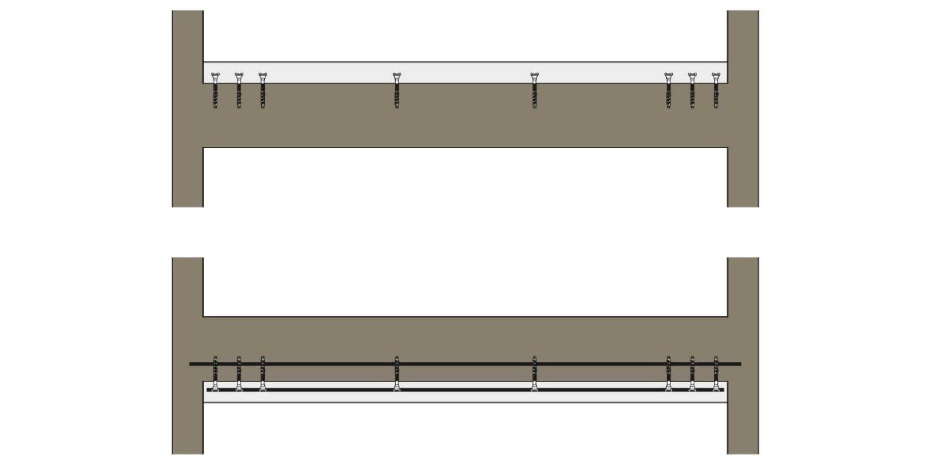 Post installed rebar concrete overlay Hilti design solution