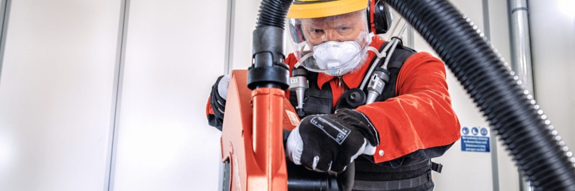 Hilti Dust Expert testing cutting tools at the Dust Research Center in Germany
