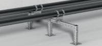 MIC-C-DH Baseplate Hot-dip galvanised (HDG) baseplate for fastening MI-90 girders to concrete for heavy-duty applications Applications 1