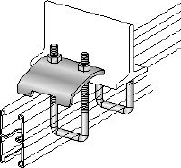 MQT Galvanised beam clamp for connecting MQ strut channels directly to steel beams