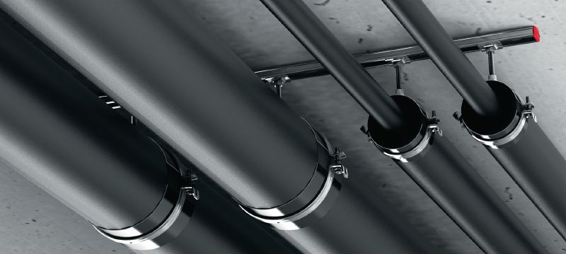 MIP-M Refrigeration pipe clamp (medium insulated) Galvanised pipe clamp for maximum productivity in refrigeration applications with an insulation thickness of 20-25 mm Applications 1