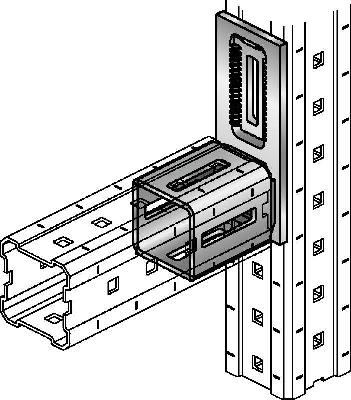 MIC-U Connector Connector for attaching modular girders to each other at right angles