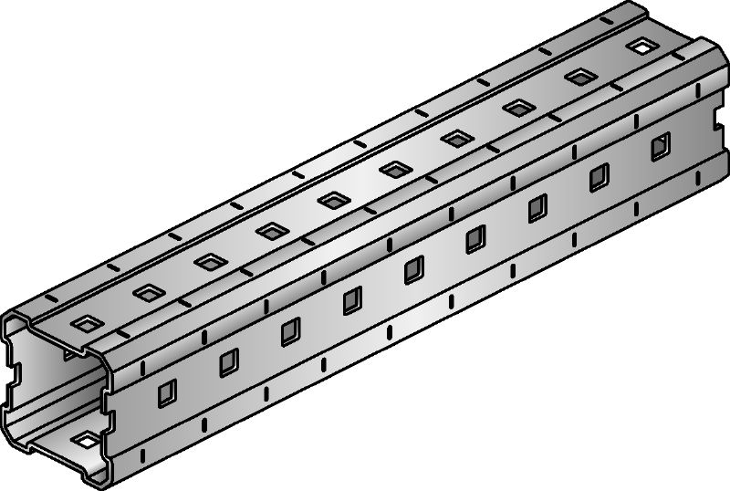 MI Installation girder Hot-dip galvanised (HDG) installation girders for constructing adjustable, heavy-duty MEP supports and modular 3D structures