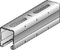 MQ-52 HDG ASTM Hot-dip galvanised (HDG, ASTM) 52 mm high MQ strut channel for medium-duty applications