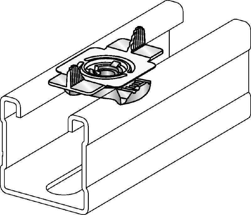 MQM Wing nut (solid) Galvanised wing nut for connecting modular support system components