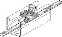 MQS-RS rod-stiffener Galvanised pre-assembled threaded rod stiffener for attaching strut channel to a threaded rod to accommodate compression loads