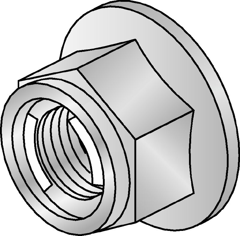 M10-SL Hex locknut Galvanised prevailing torque hexagon nut with self-locking mechanism for use indoors