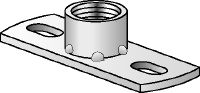 MGL 2 light-duty base plate Galvanised light-duty base plate to fasten imperial threaded rods with two anchor points