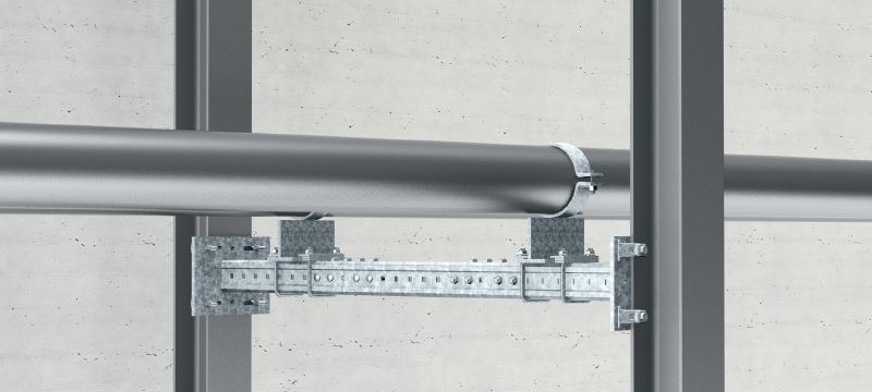 MIC-E Connector Hot-dip galvanised (HDG) connector used to connect MI girders longitudinally for long spans in heavy-duty applications Applications 1
