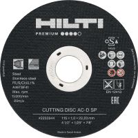 AC-D SP Type 1 Thin cutting disc Premium abrasive thin cutting disc for fast cutting