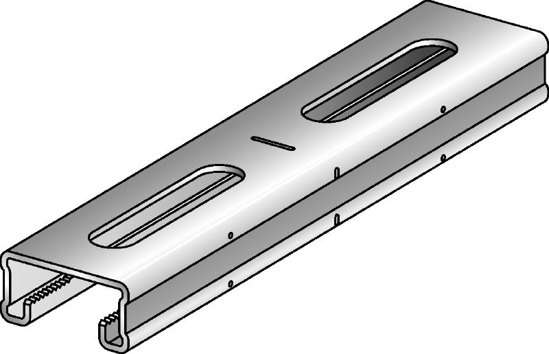 MQ-21-F channel Hot-dip galvanised (HDG) 21 mm high MQ strut channel for light-duty applications