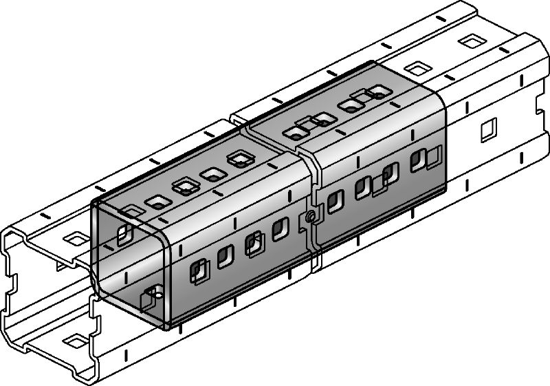 MIC-E Connector Hot-dip galvanised (HDG) connector used to connect MI girders longitudinally for long spans in heavy-duty applications