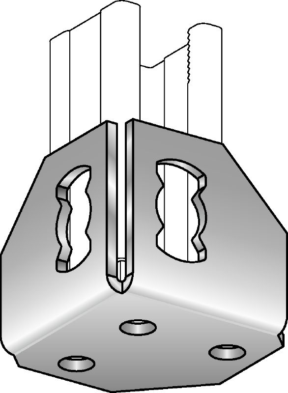 MQP-F Baseplate Hot-dip galvanised (HDG) channel foot for fastening channels to various base materials