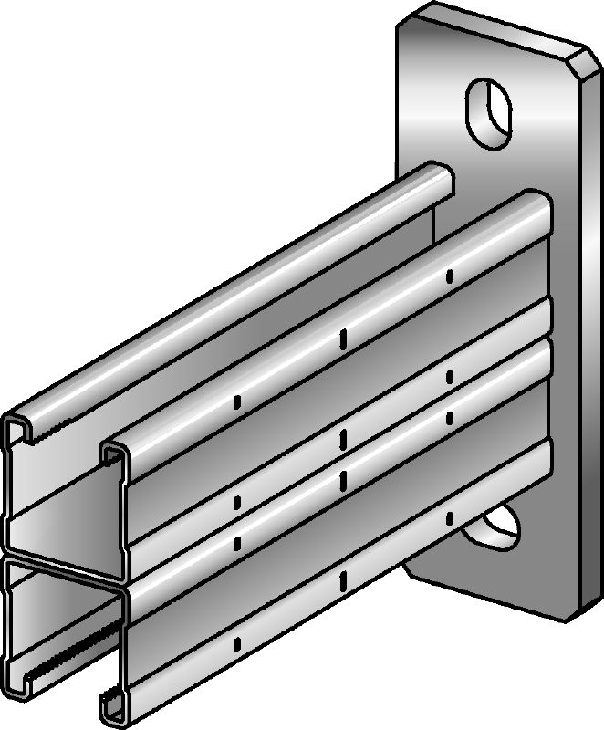 MQK-41 D bracket Galvanised C-Channel double-bracket for medium-duty applications