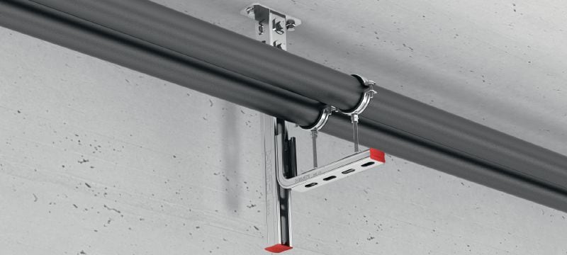 MQK-21-L Galvanised bracket with a 21 mm, high single MQ strut channel for medium-duty indoor applications Applications 1