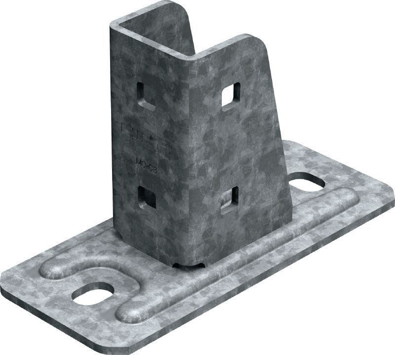 MC-CB OC-A Hot-dip galvanised (HDG) connector for fastening MC installation channels perpendicularly to concrete substructures with higher load requirements outdoors