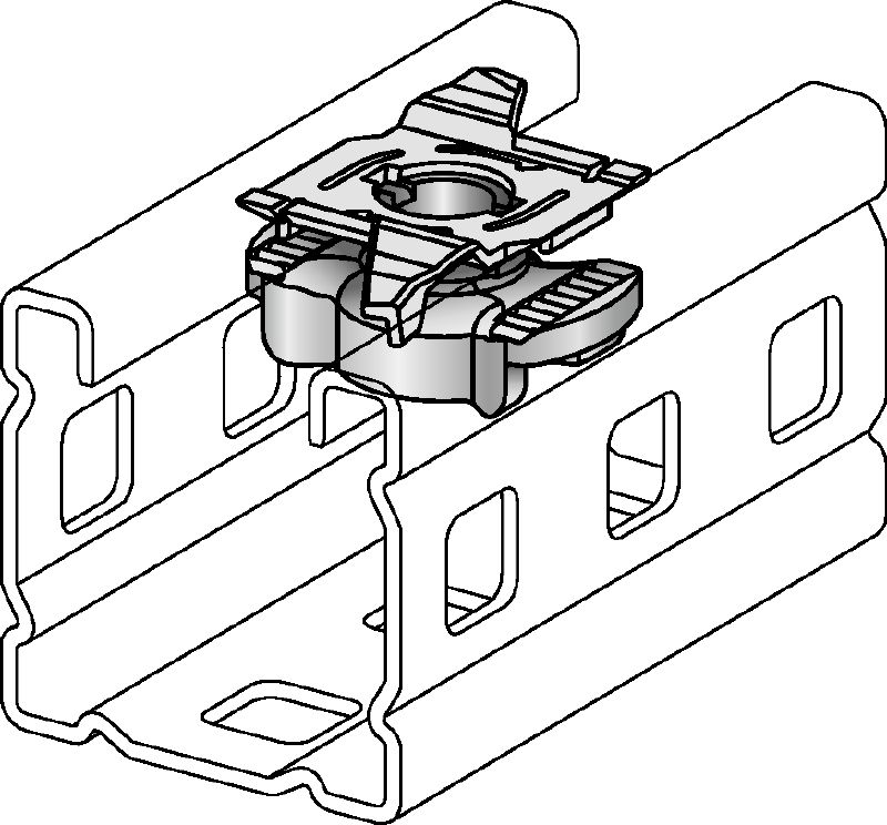 MC-WN-M10 OC Hot-dip galvanised (HDG) wing nut for fastening threaded components/bolts to the open face of MC installation channels