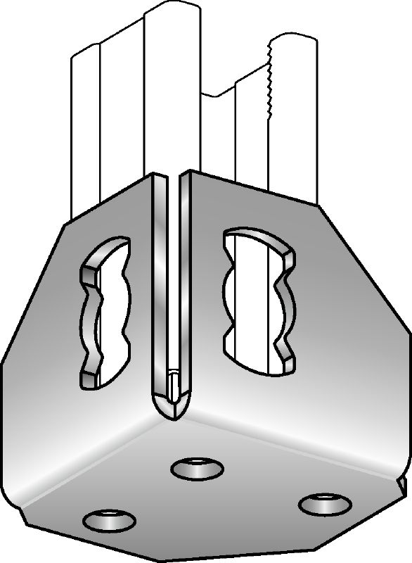 MQP-2 Channel foot Galvanised channel foot for fastening channels to concrete with limited space