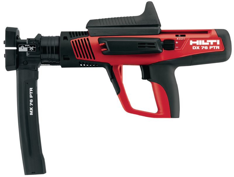 DX 76 PTR Powder-actuated tool Semi-automatic, high-productivity, powder-actuated nailer for fastening metal decks