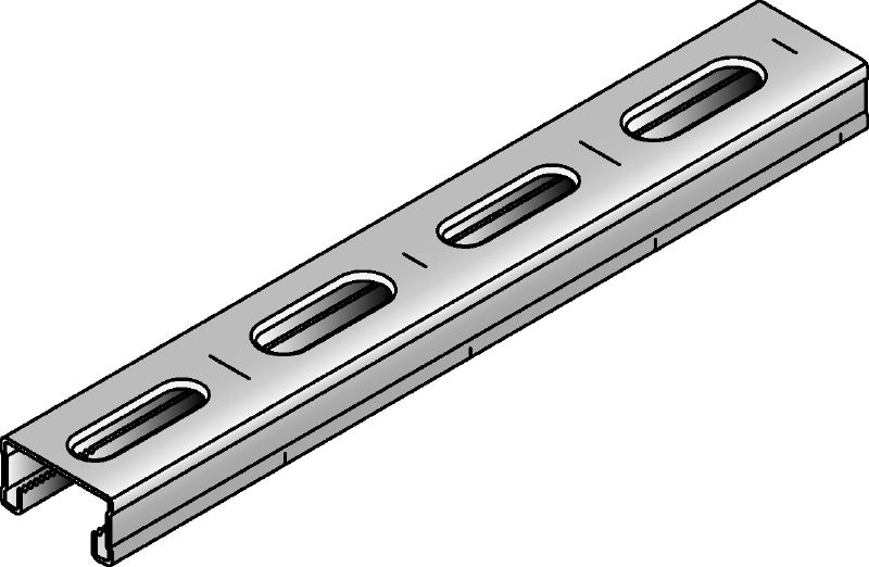 MM-C-16 Galvanised 16 mm high MM strut channel for light-duty applications