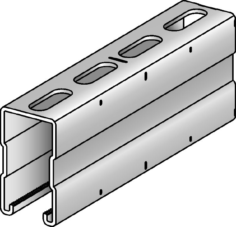 MC-72 Galvanised installation channel for higher load requirements and indoor use