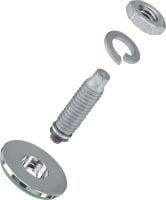 Electrical connector S-BT-EF HC Threaded screw-in stud (carbon steel, metric thread) for electrical connections on steel in mildly corrosive environments. Recommended maximal cross-section of connected cable: 120 mm²