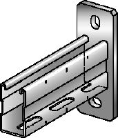 MQK-72 Bracket Galvanised bracket with a 72 mm high, single MQ strut channel for medium-duty applications