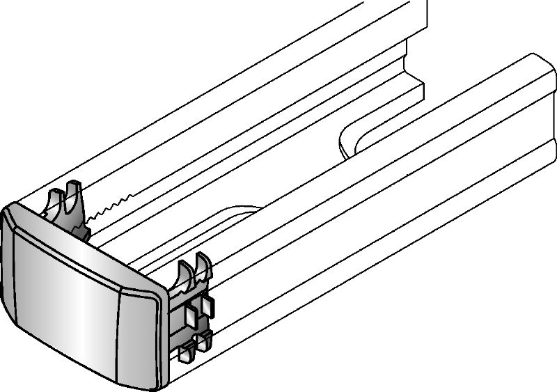 MM-E Channel end cap Channel end cap for covering the ends of Hilti MM strut channels