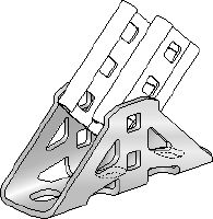 MC-CU Galvanised connector for fastening MC-3D installation channels to a concrete substructure or another channel indoors – either perpendicularly or at an angle